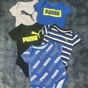 Puma Baby Bodysuit Set - Blue, Black, Gray